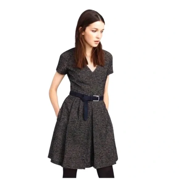 NWT Club Monaco Davin Tweed Fit and Flare Dress w/ Pockets Sz 2 - Picture 3 of 11